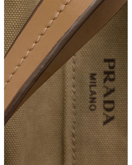 Prada Natural Route Canvas And Leather Tote Bag for men