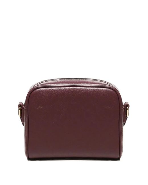Love Moschino Purple Logo-Plaque Flap Shoulder Bag