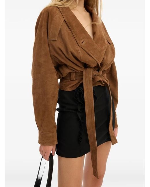 ROTATE BIRGER CHRISTENSEN Brown Suede Jacket