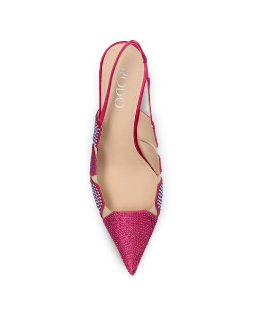 Rodo Pink Embellished Heeled Pumps