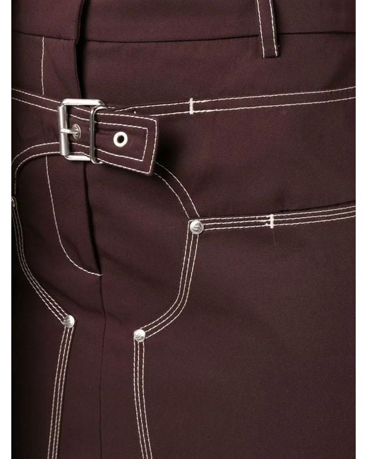 Stella McCartney Purple A-line Buckled Midi Skirt - Women's - Cotton