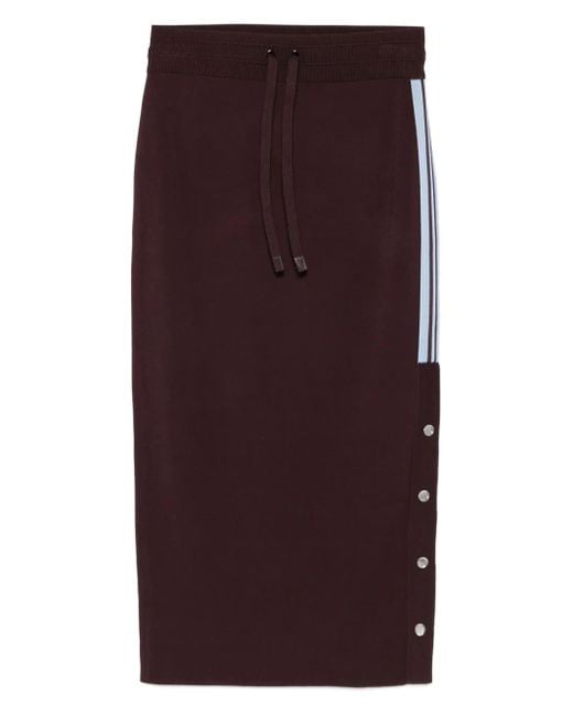 Pinko Purple Drawstring Side-Stripe Skirt