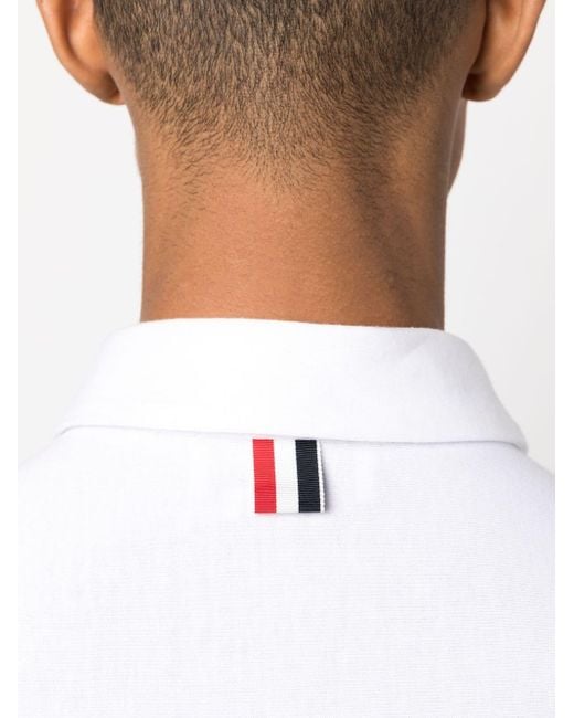 Thom Browne White Rwb Stripe Polo Shirt for men