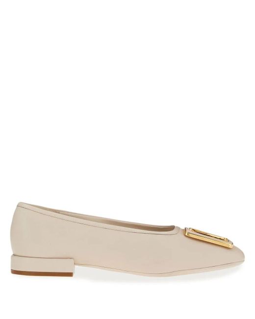 Ferragamo Natural Ballerines À Boucle