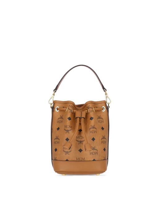 MCM Brown Monogram Bucket Bag