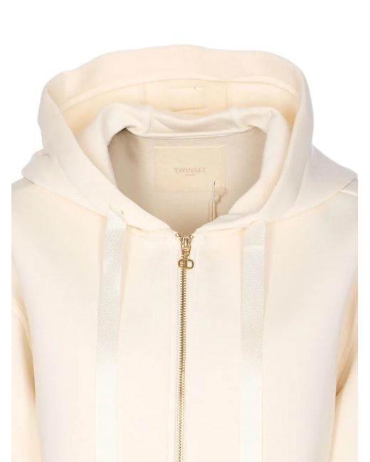 Twinset ジップアップ フーデッドコート White