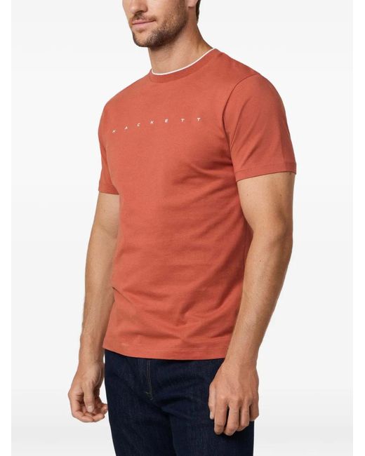 Hackett Red Logo-Print Cotton T-Shirt for men