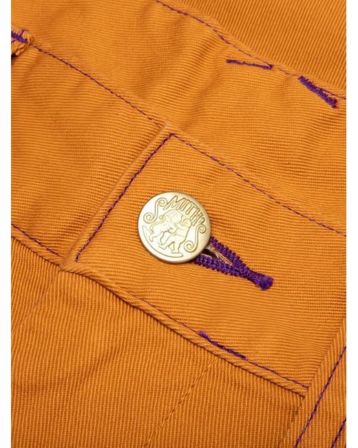 Needles X Smith's Twill Broek Met Geborduurde Vlinder in het Orange voor heren