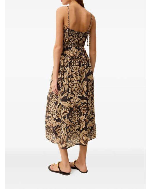 Marie Oliver Natural Seana Floral-Print Cotton Dress