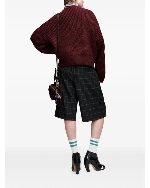 Essentiel Antwerp Red Pompon-Embellished Ribbed-Knit Jumper