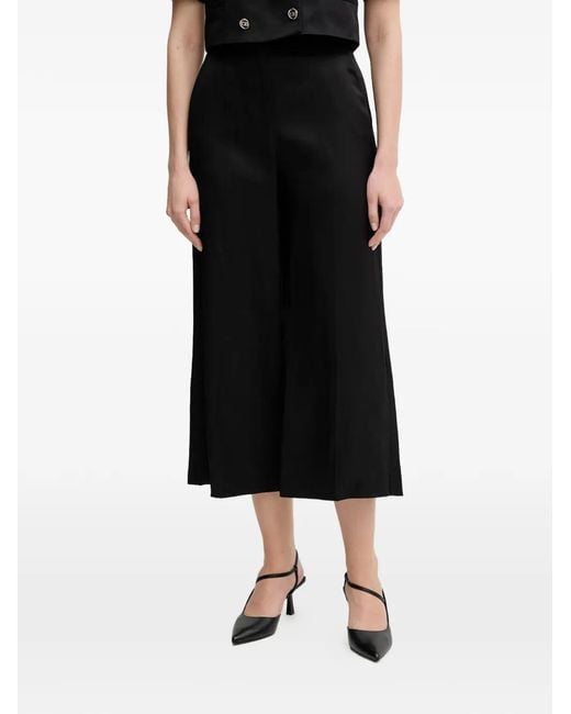 GAUDI Black Flared Cropped Trousers