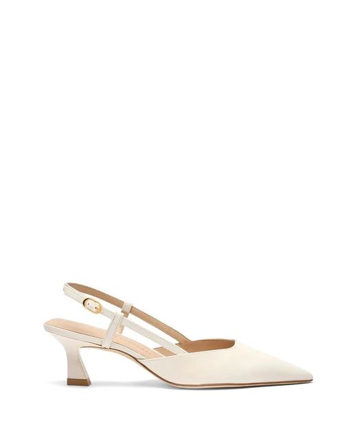 Stuart Weitzman Natural Vinnie Pointed-Toe Sandals