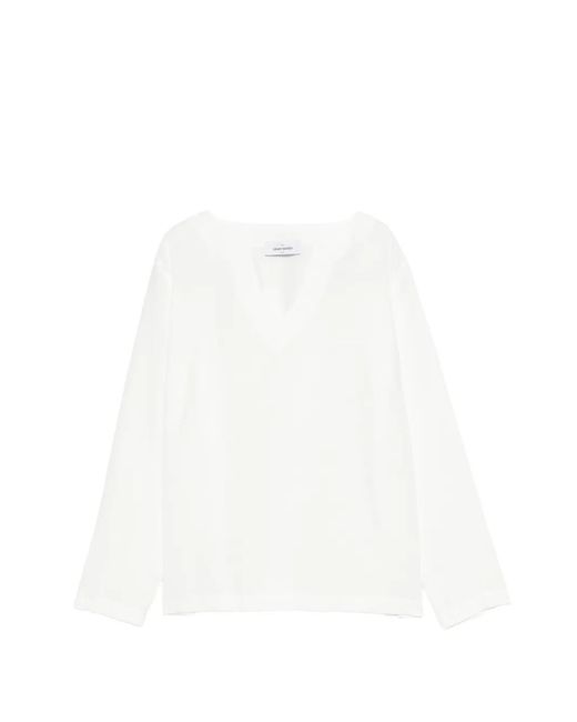 Gran Sasso White V-Neck Top