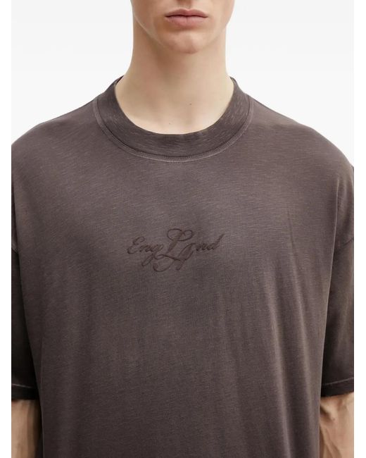 Represent Gray Logo-Embroidered Short-Sleeve T-Shirt for men