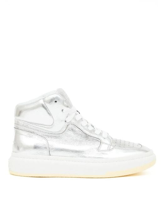 MM6 by Maison Margiela White Lace-up High-top Sneakers