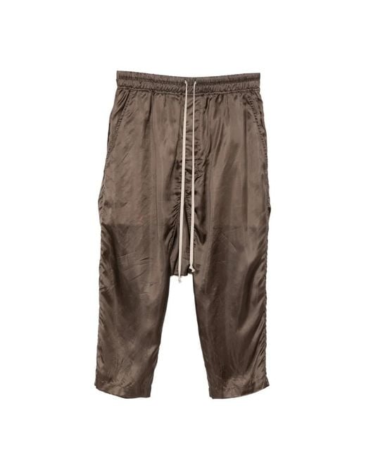 Rick Owens Gray Drawstring Trousers for men