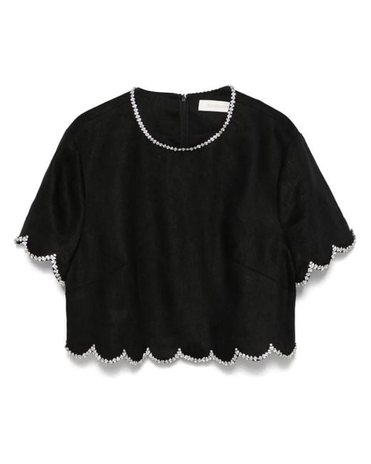 Zimmermann Black Crush Tops
