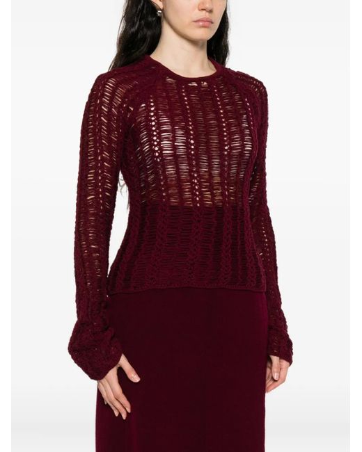 Séfr Red Open-Knit Sweater