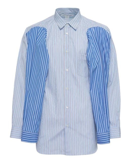 Comme des Garçons Blue Layered Striped Shirt for men