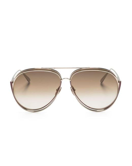 Linda Farrow Natural Francisco Pilot-frame Sunglasses for men