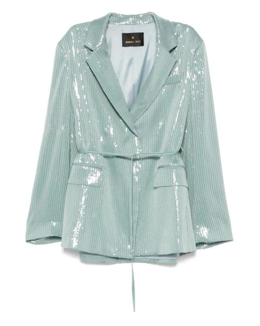 Manuel Ritz Green Sequin-Embellished Blazer