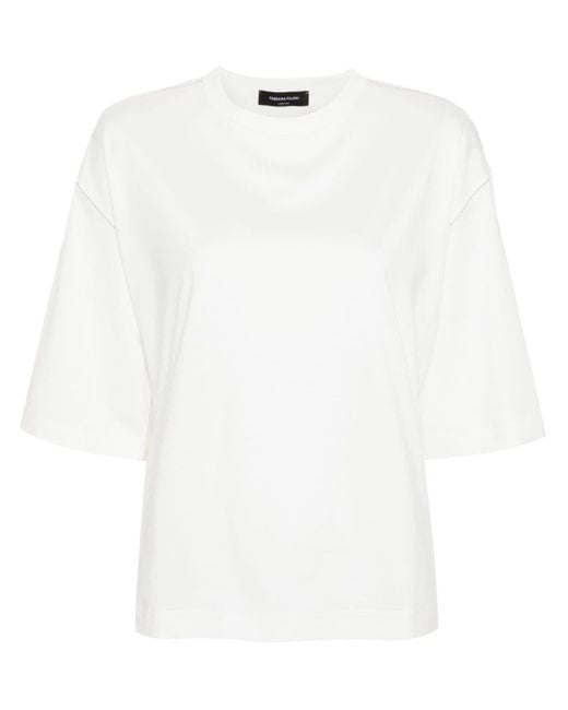 T-shirt en coton à détail de chaîne Fabiana Filippi en coloris White