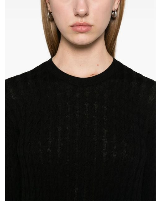 Totême Black Cable-Knit Maxi Dress