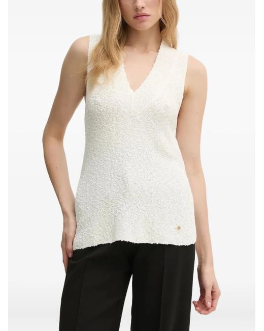 Top Con Scollo A V di Pedro Del Hierro Madrid in White
