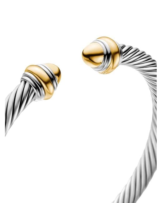 David Yurman White 14Kt And Sterling Classic Cable Bracelet (5Mm)