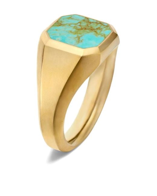 David Yurman Blue 18K Streamline Signet Ring for men
