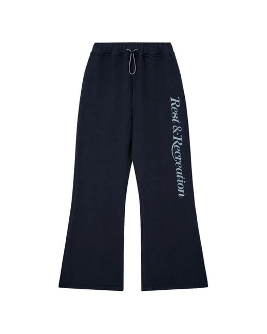 Rest&Recreation Blue Logo-Detail Drawstring Trousers