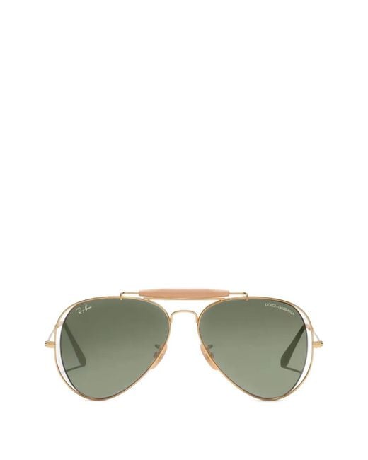 Dolce & Gabbana Green X Ray-Ban Pilot-Frame Sunglasses