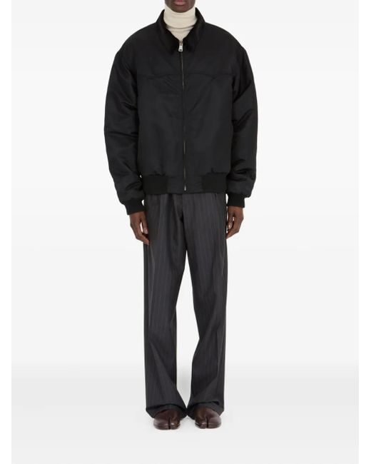 Maison Margiela Black Corduroy-Collar Bomber Jacket