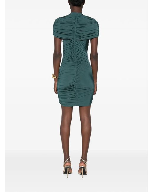 Balmain Green Draped Cut-Out Dress