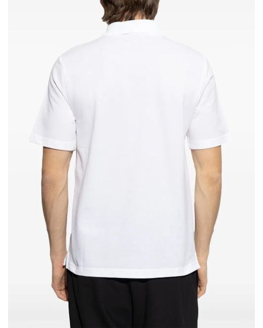 Lanvin White Polo Shirt With Button Placket for men