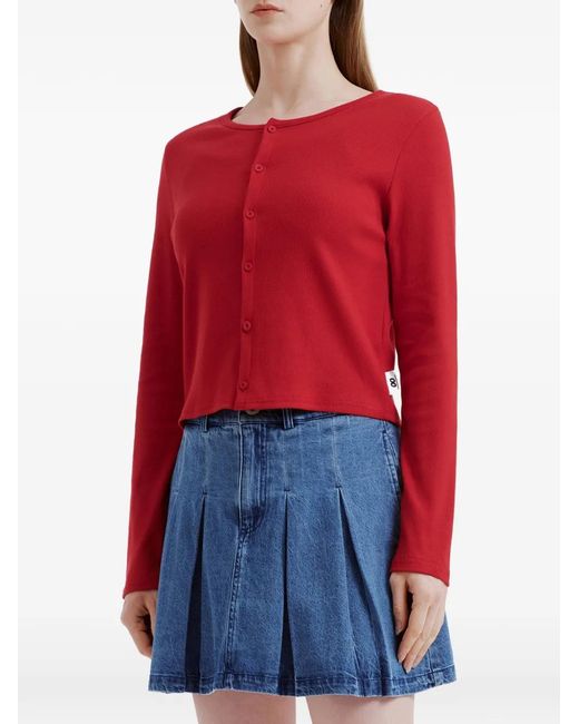 Chocoolate Red Buttoned Cardigan