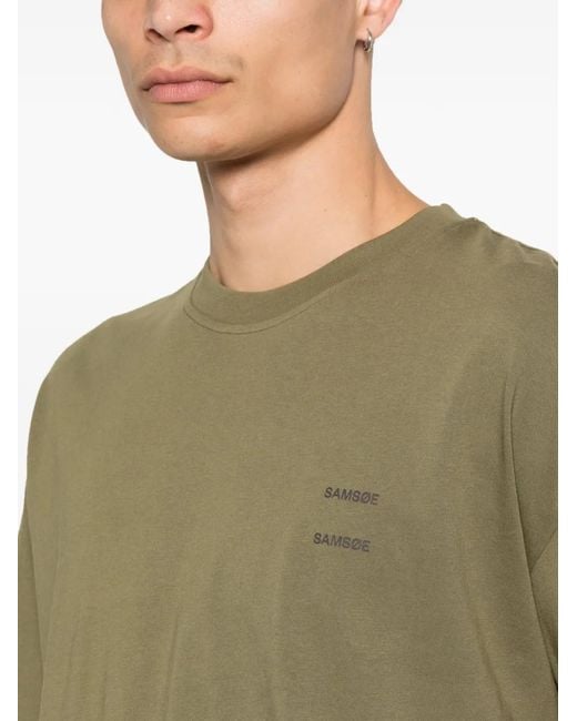 Samsøe & Samsøe Green T-Shirt Joel À Logo for men