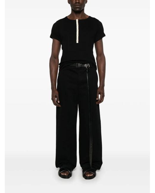 Yohji Yamamoto Black Ribbed T-Shirt for men