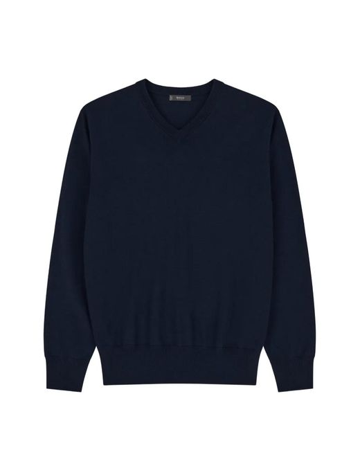 Boggi Blue V-Neck Jumper for men