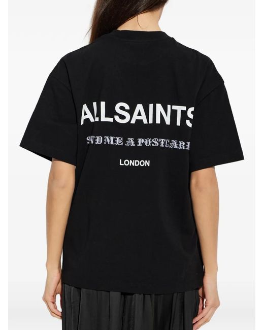 AllSaints Black Dreamer Etta Logo-Print T-Shirt