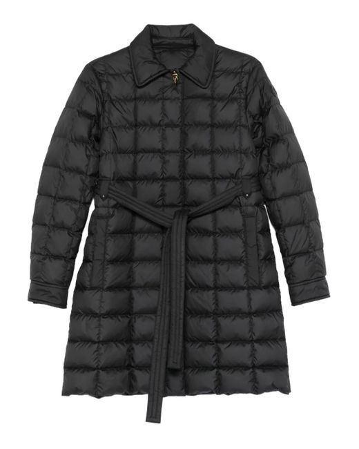 Moncler Black Quilted Belted Coat