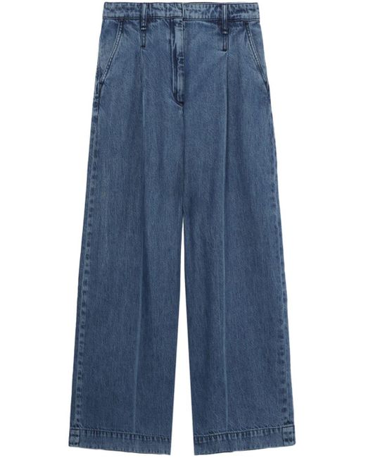 Rag & Bone Blue High-rise Wide-leg Jeans