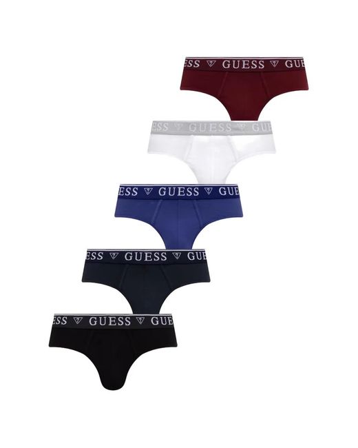 Guess Blue Logo-Waistband Briefs (Set Of 5) for men