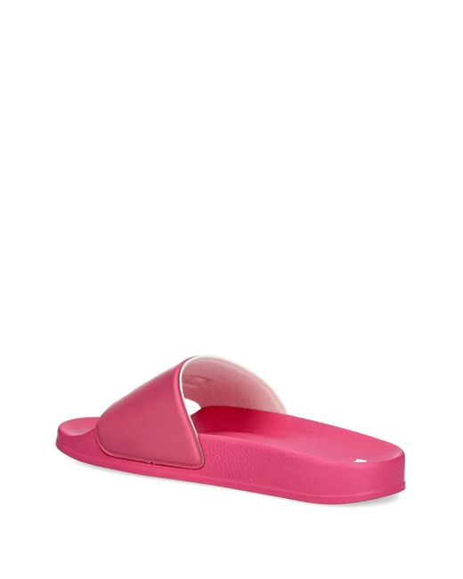 MSGM Pink Logo-Embossed Slides