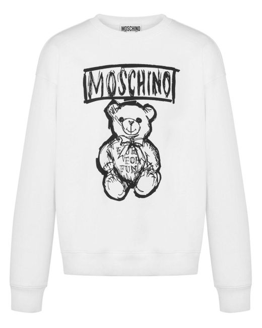 Moschino Sweatshirt mit Teddy-Print in White für Herren