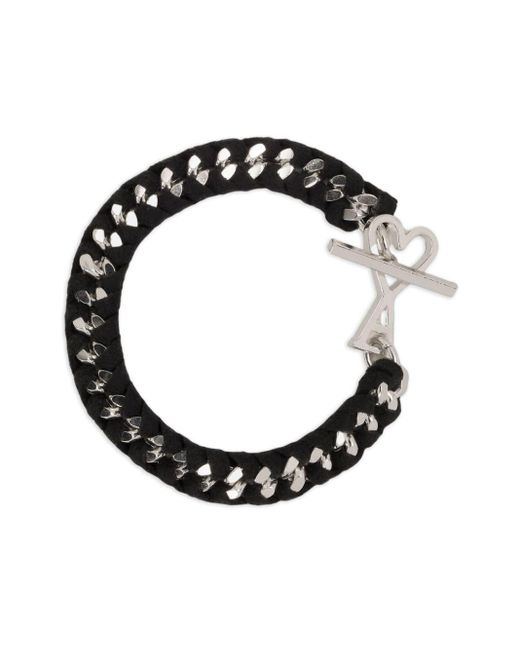 AMI Black Ami De Coeur Chain Bracelet