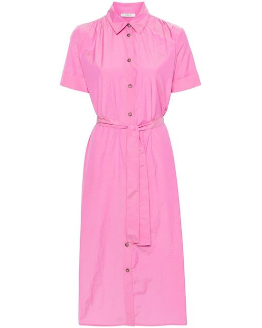 Peserico Pink Beaded Belted Shirt Dress