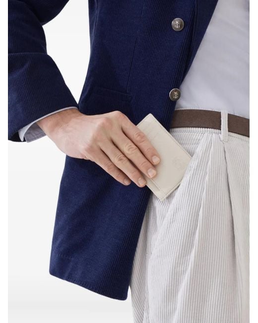 Brunello Cucinelli Natural Logo-Debossed Cardholder for men