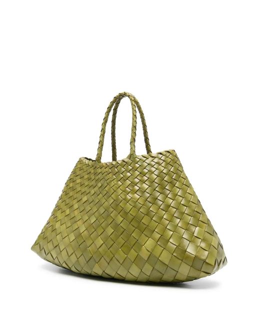 Dragon Diffusion Green Leather Tote Bag