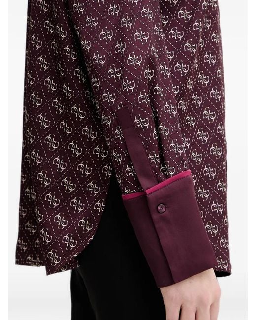 Guess Purple Chemise À Motif Monogrammé